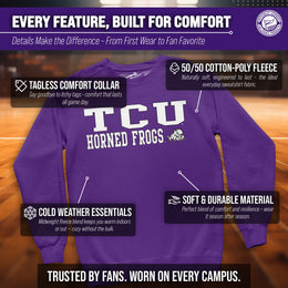 TCU Horned Frogs Adult Arch & Logo Soft Style Gameday Crewneck Sweatshirt - Purple
