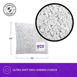 TCU Horned Frogs Two Tone Sherpa Throw Pillow - Team Color