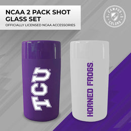 TCU Horned Frogs College and University 2-Pack Shot Glasses - Team Color