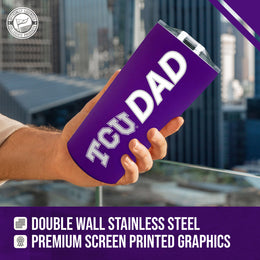 TCU Horned Frogs NCAA Stainless Steel Travel Tumbler for Dad - Purple