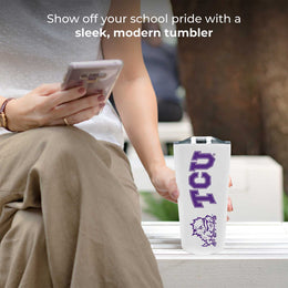 TCU Horned Frogs NCAA Stainless Steel Tumbler perfect for Gameday - White