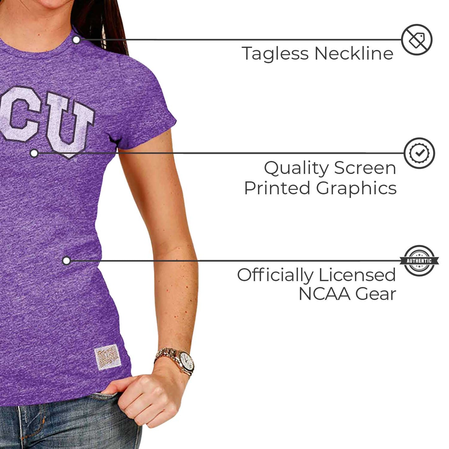 TCU Horned Frogs University Women's T-Shirt  - Purple