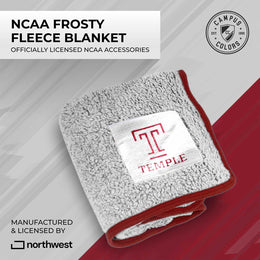 Temple Owls NCAA Silk Sherpa College Throw Blanket - Maroon
