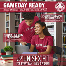 Temple Owls NCAA Adult Gameday Cotton T-Shirt - Maroon