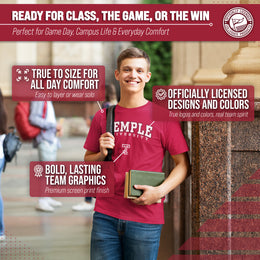 Temple Owls NCAA Adult Gameday Cotton T-Shirt - Maroon