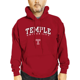 Temple Owls Adult Arch & Logo Soft Style Gameday Hooded Sweatshirt - Maroon