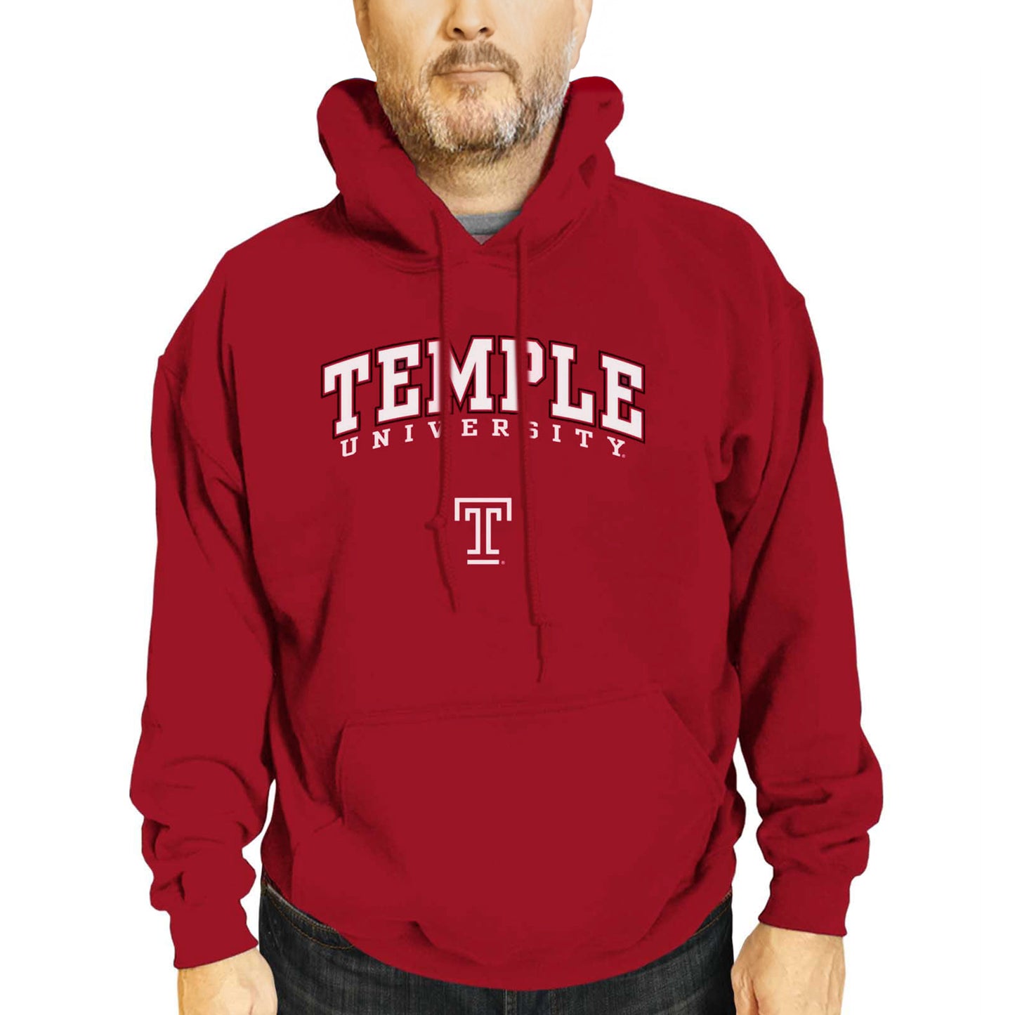 Temple Owls Adult Arch & Logo Soft Style Gameday Hooded Sweatshirt - Maroon