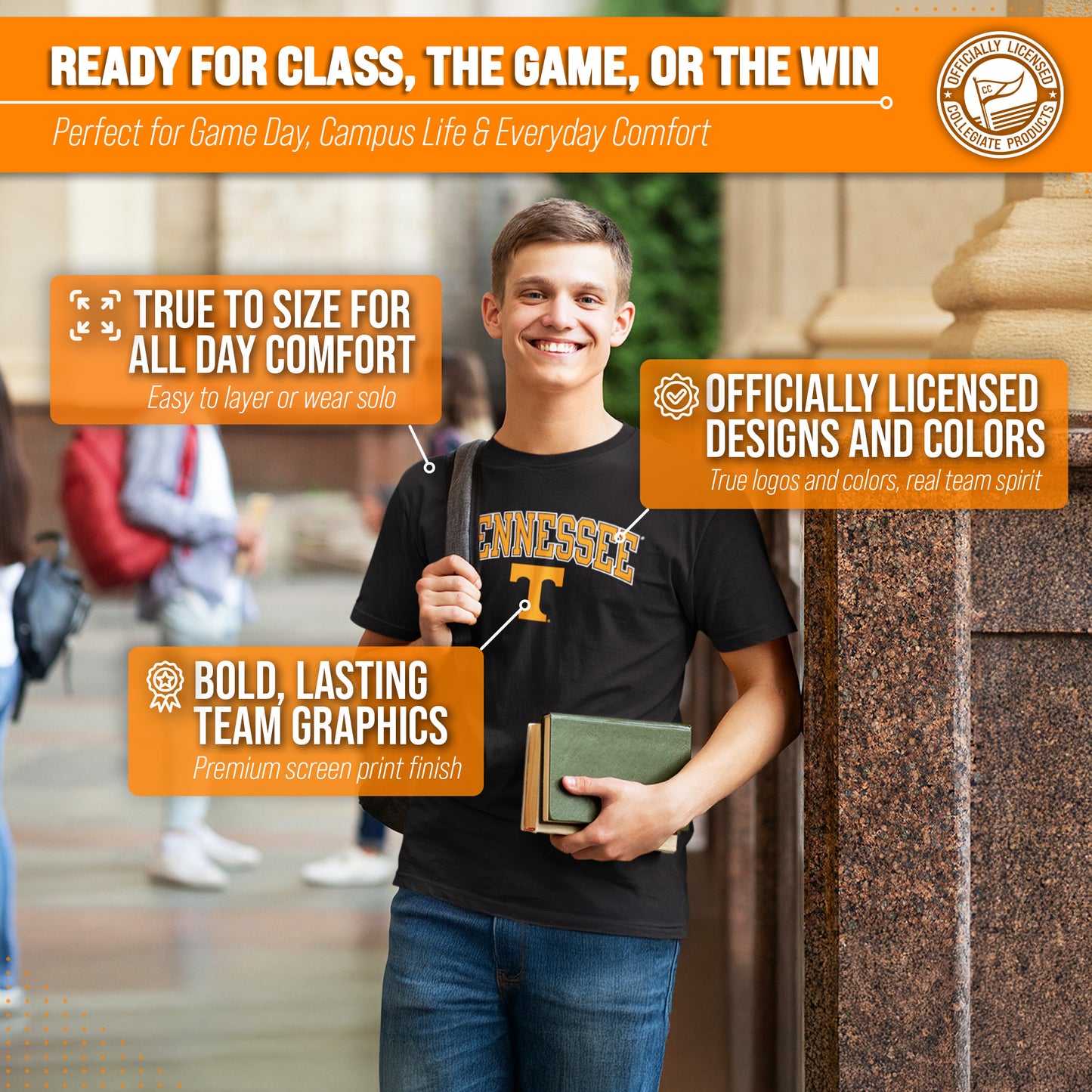 Tennessee Volunteers NCAA Adult Gameday Cotton T-Shirt - Black