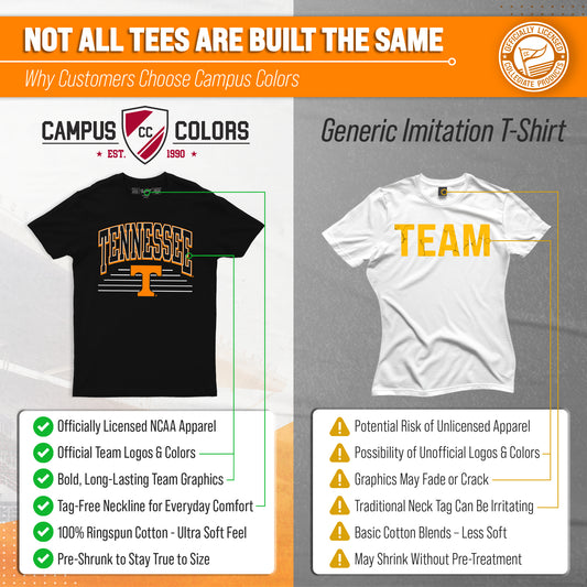 Tennessee Volunteers NCAA Adult Unisex Overtime Classics T-Shirt - Black