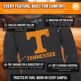 Tennessee Volunteers NCAA MVP Adult Long-Sleeve Shirt - Black Heather