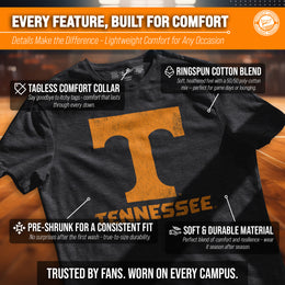 Tennessee Volunteers Adult MVP Heathered Cotton Blend T-Shirt - Black Heather