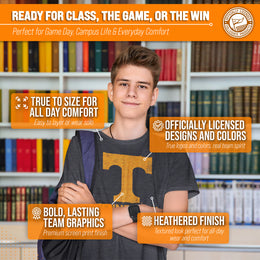 Tennessee Volunteers Adult MVP Heathered Cotton Blend T-Shirt - Black Heather