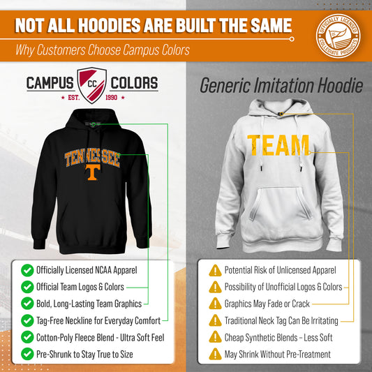 Tennessee Volunteers Adult Arch & Logo Soft Style Gameday Hooded Sweatshirt - Black
