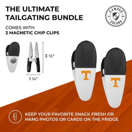 Tennessee Volunteers Collegiate University Two Piece Grilling Tools Set with 2 Magnet Chip Clips - Chrome
