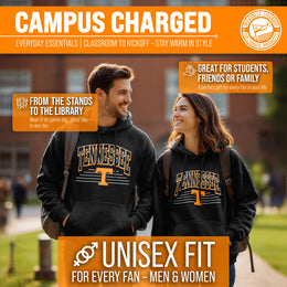 Tennessee Volunteers NCAA Adult Unisex Overtime Classics Hooded Fleece Sweatshirt - Black