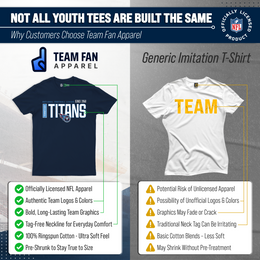 Tennessee Titans NFL Youth Modern Endzone Football T-Shirt Unisex Tag Free Comfortable - Navy