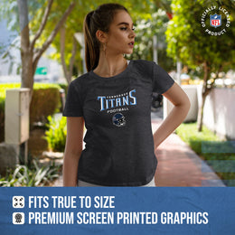 Tennessee Titans Women's NFL Football Helmet Short Sleeve Tagless T-Shirt - Charcoal