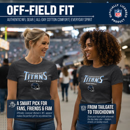 Tennessee Titans Women's NFL Football Helmet Short Sleeve Tagless T-Shirt - Charcoal