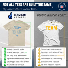Tennessee Titans NFL Adult Big Date Tag-Less T-Shirt - Natural