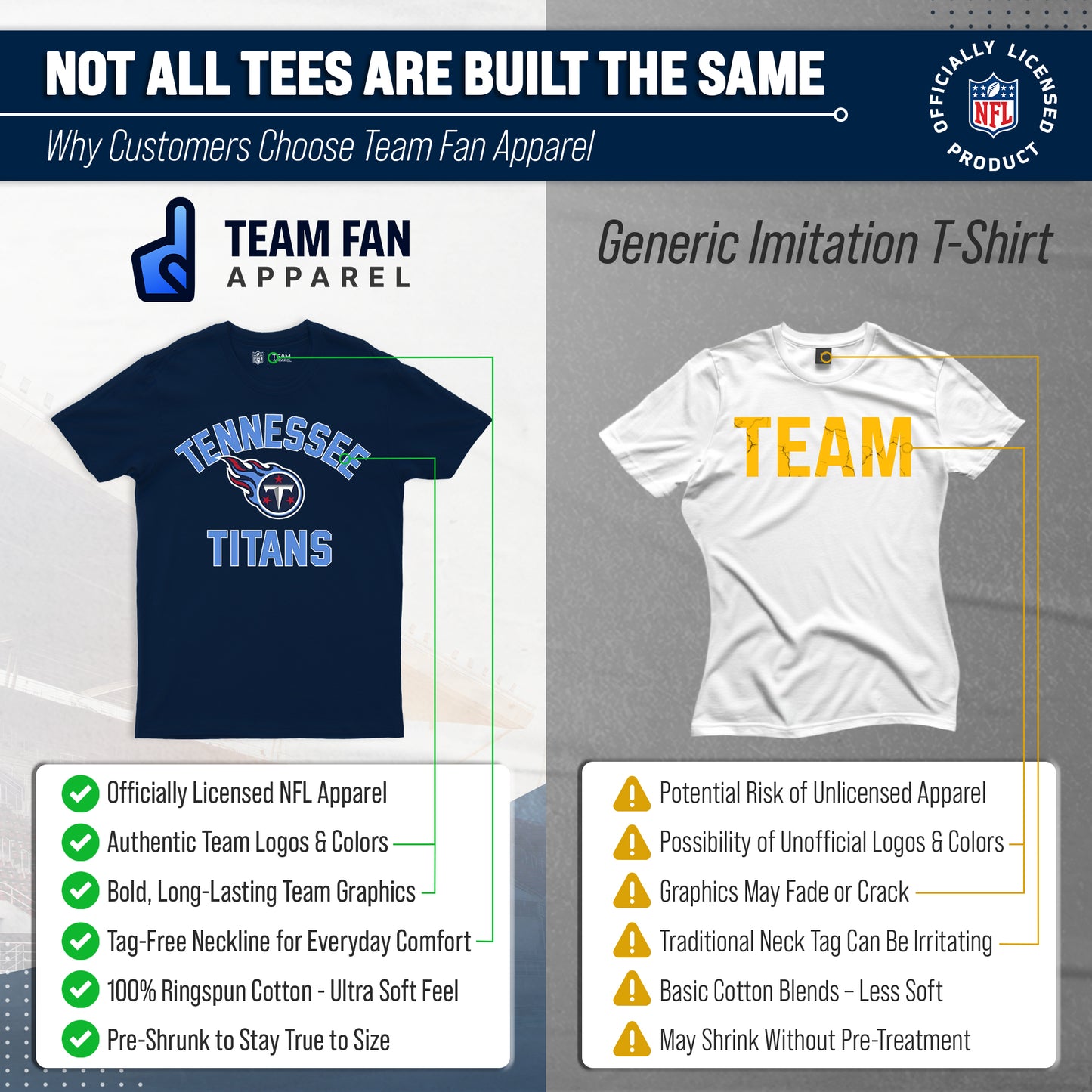 Tennessee Titans NFL Adult Gameday T-Shirt - Navy