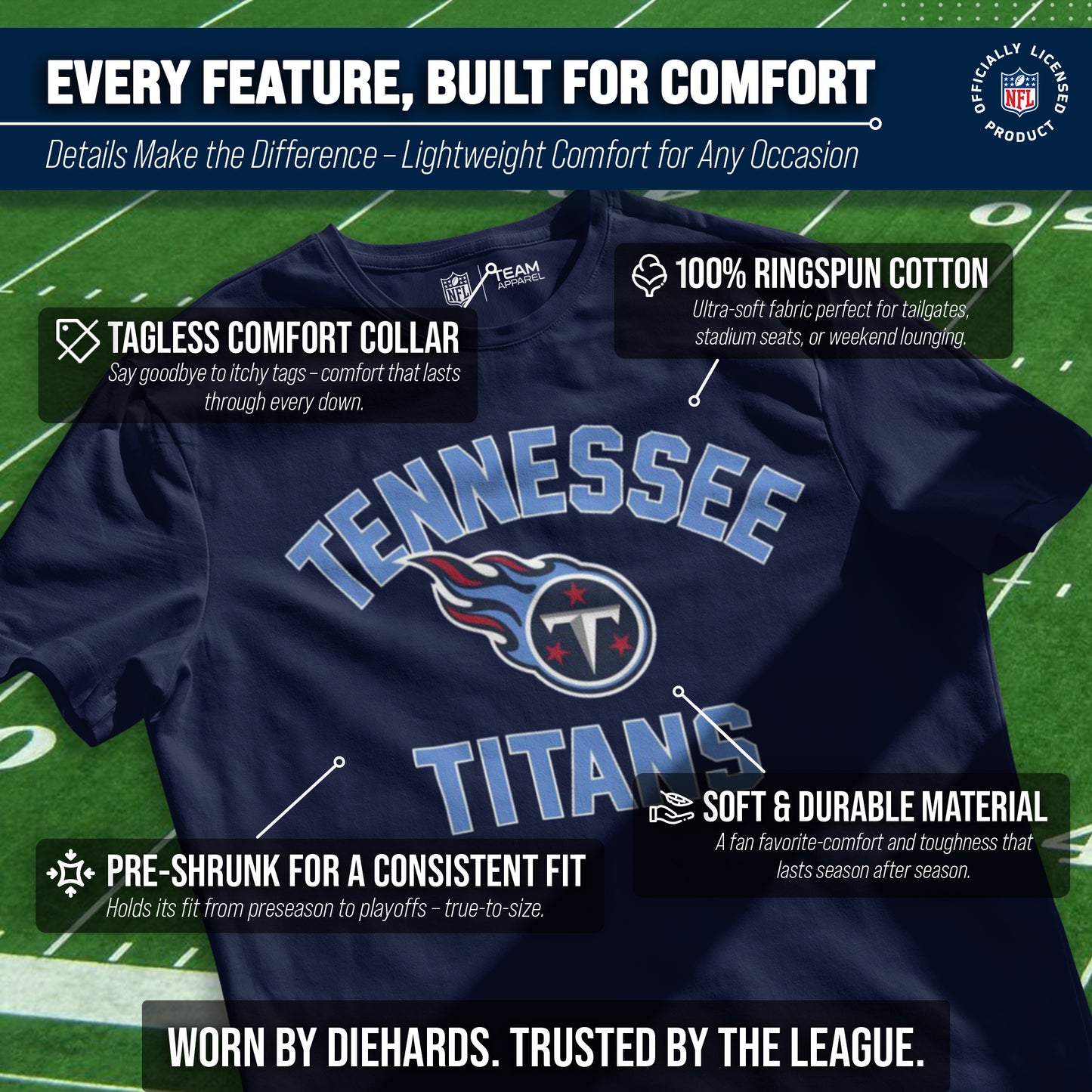 Tennessee Titans NFL Adult Gameday T-Shirt - Navy