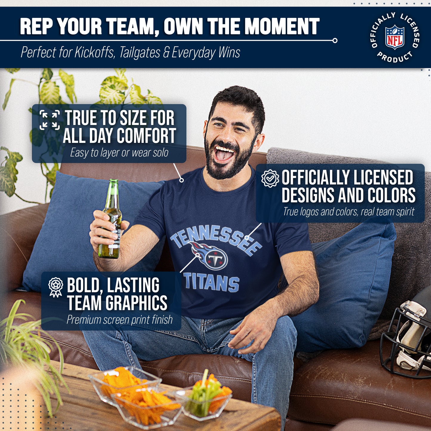 Tennessee Titans NFL Adult Gameday T-Shirt - Navy