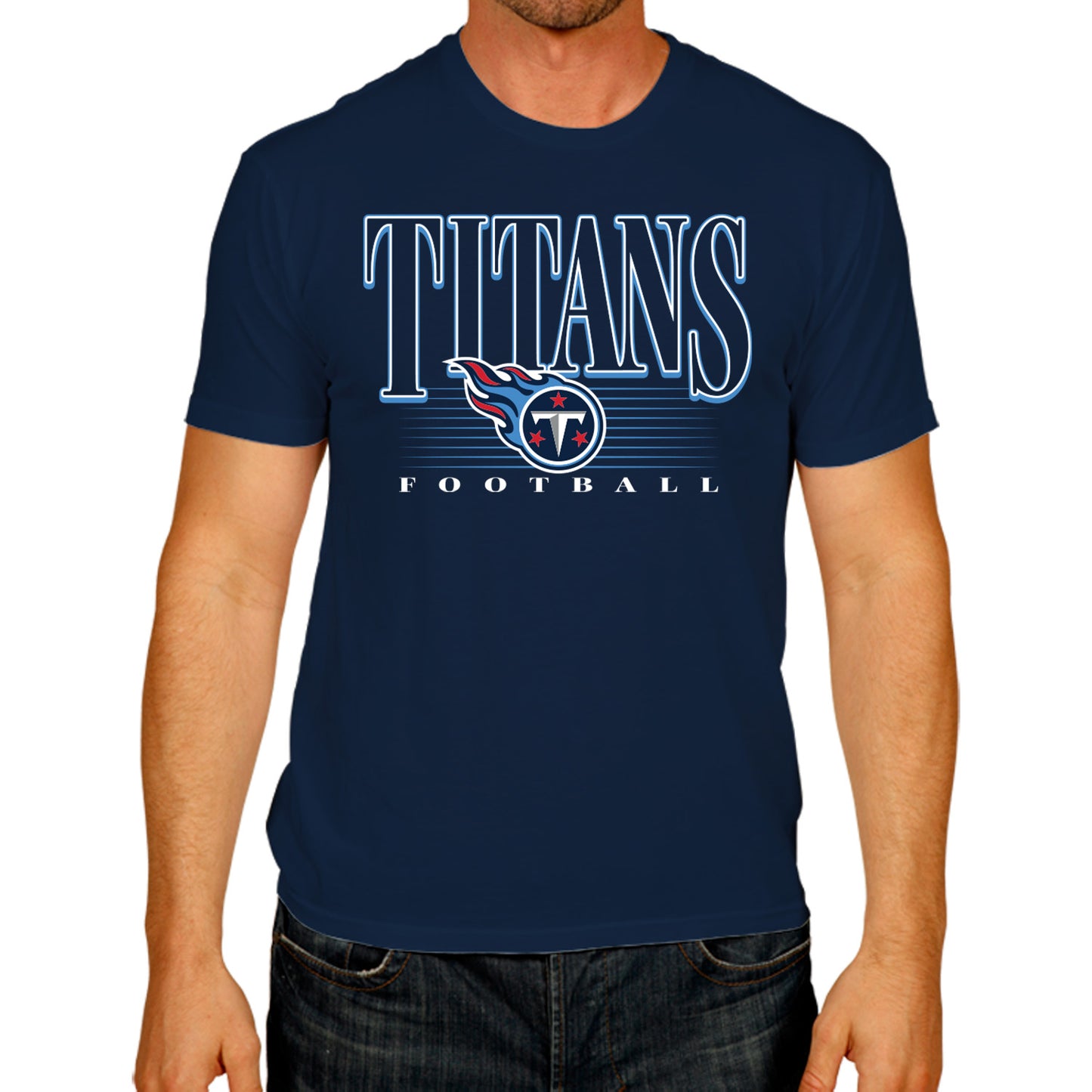 Tennessee Titans NFL Adult Overtime Blueprint Tag-Less T-Shirt - Navy