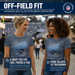 Tennessee Titans NFL Womens Distressed Helmet Tag-Less Soft T-Shirt - Blue Heather