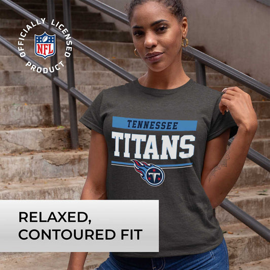 Tennessee Titans NFL Women's Team Block Charcoal Tagless T-Shirt - Charcoal