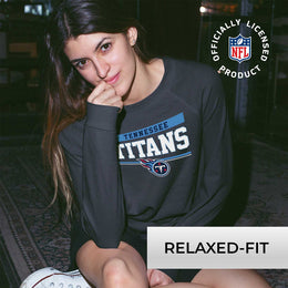 Tennessee Titans NFL Womens Charcoal Crew Neck Football Apparel - Charcoal