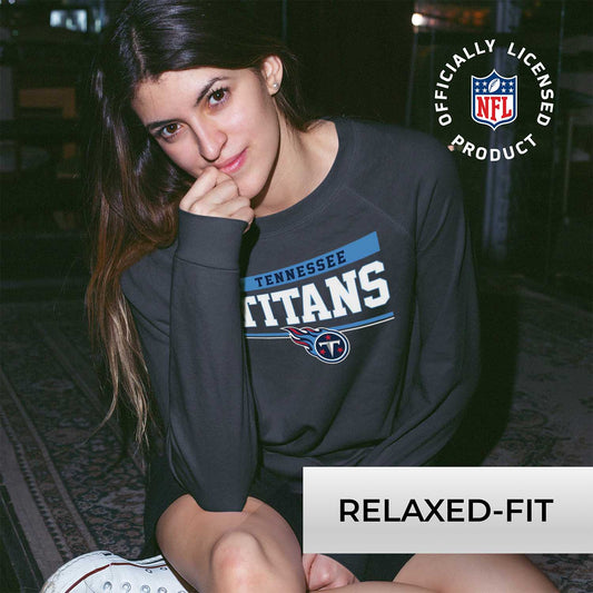Tennessee Titans NFL Womens Charcoal Crew Neck Football Apparel - Charcoal