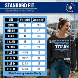 Tennessee Titans NFL Womens Charcoal Crew Neck Football Apparel - Charcoal