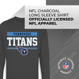 Tennessee Titans NFL Adult Charcoal Long Sleeve T Shirt - Charcoal