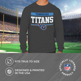 Tennessee Titans NFL Adult Charcoal Long Sleeve T Shirt - Charcoal