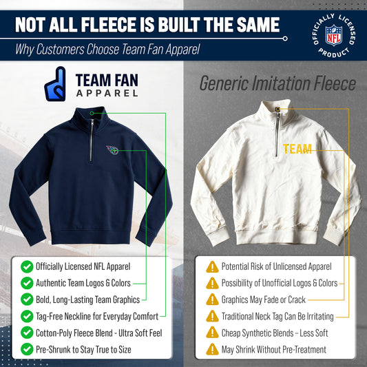 Tennessee Titans NFL Adult Unisex Team Logo Quarter Zip Pullover Sweatshirt - Navy
