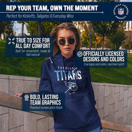 Tennessee Titans Adult NFL Diagonal Fade Fleece Hooded Sweatshirt - Navy