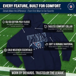 Tennessee Titans NFL Adult Unisex Overtime Blueprint Soft Fleece Hooded Sweatshirt - Navy