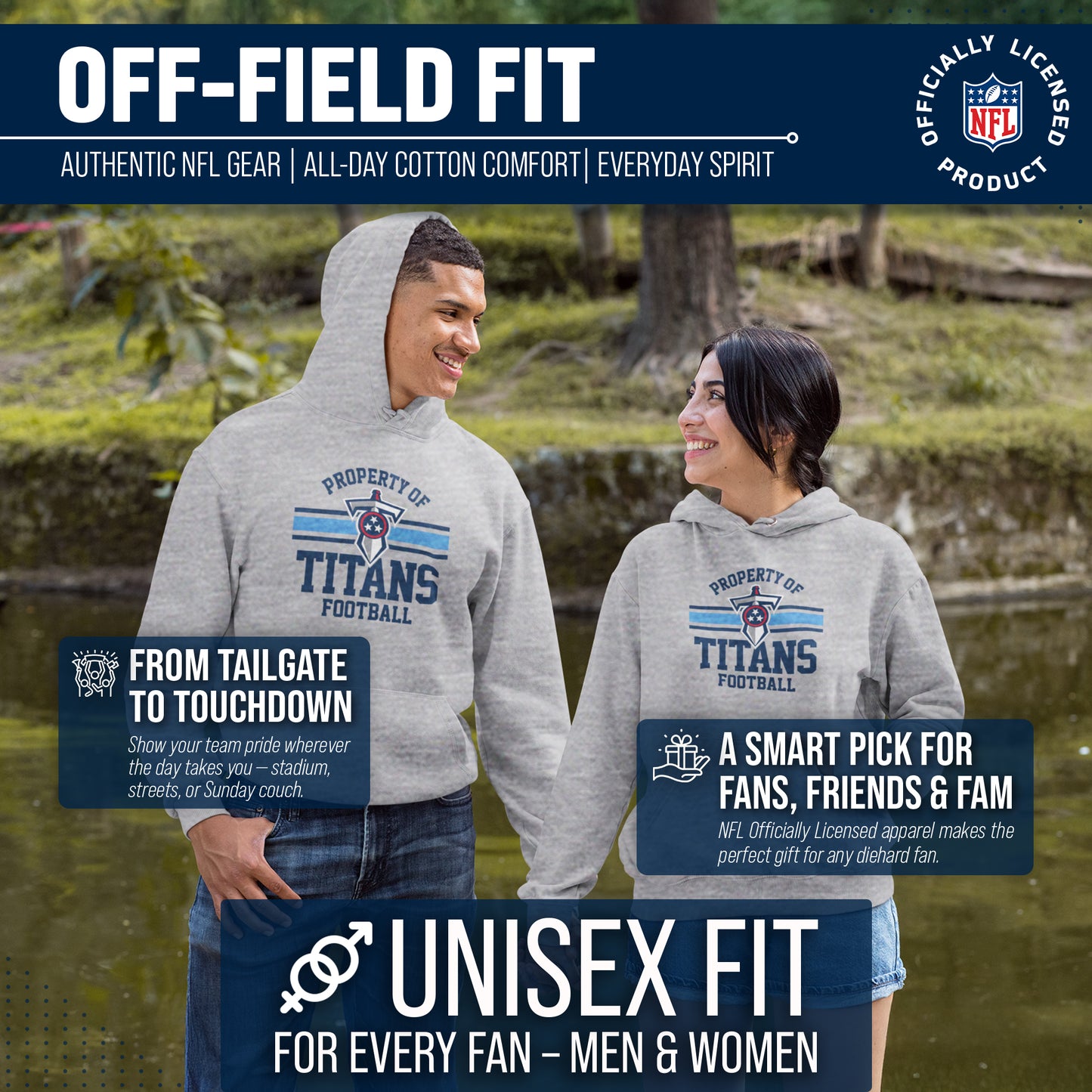 Tennessee Titans NFL Adult Property Of Hooded Sweatshirt - Sport Gray