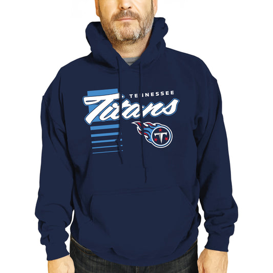 Tennessee Titans NFL Adult Unisex Retro Script Ultra Soft Fleece Hooded Sweatshirt - Navy