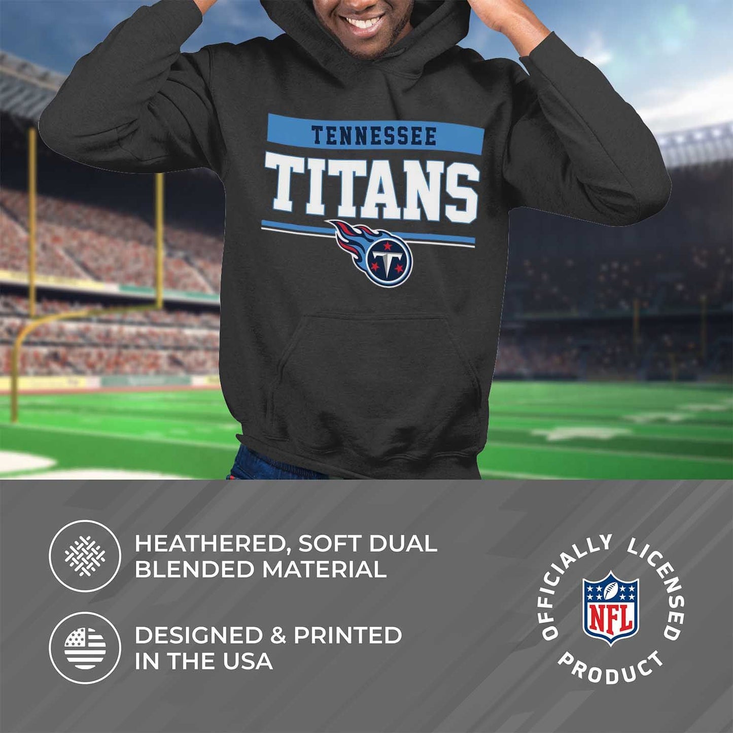 Tennessee Titans NFL Adult Gameday Charcoal Hooded Sweatshirt - Charcoal