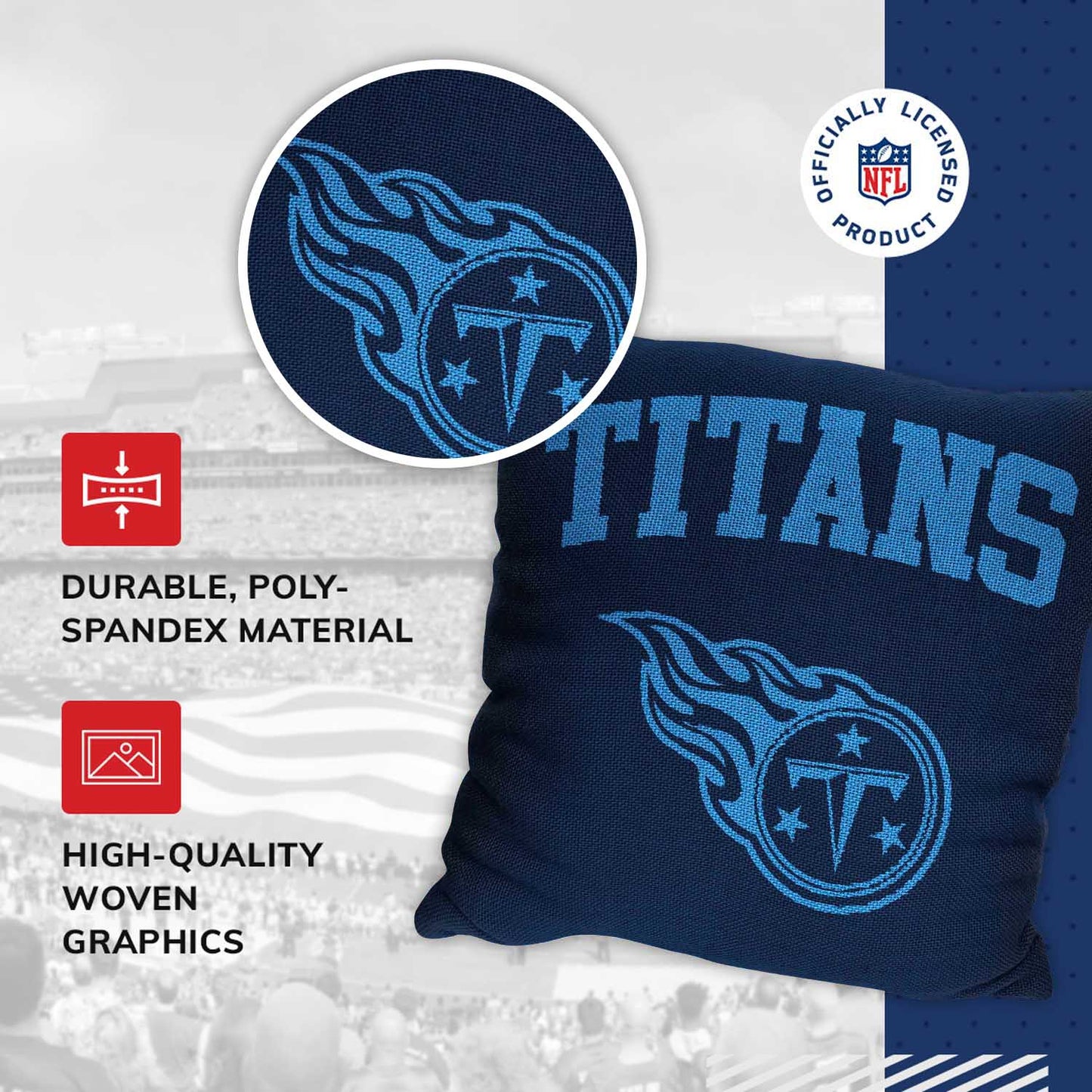 Tennessee Titans NFL Decorative Football Throw Pillow - Navy