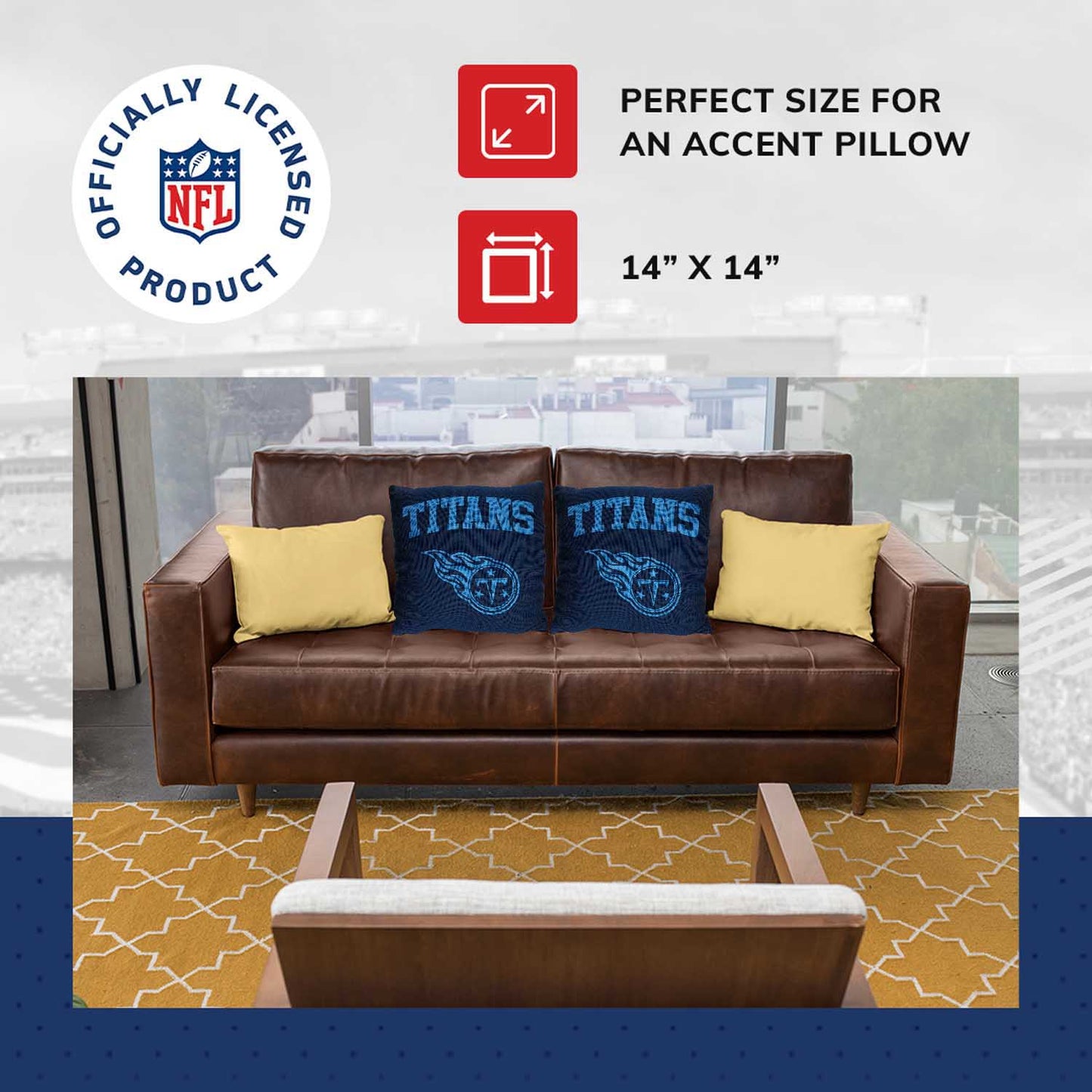 Tennessee Titans NFL Decorative Football Throw Pillow - Navy