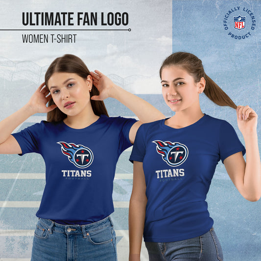 Tennessee Titans Women's NFL Ultimate Fan Logo Short Sleeve T-Shirt - Navy
