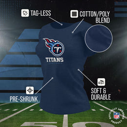 Tennessee Titans Women's NFL Ultimate Fan Logo Short Sleeve T-Shirt - Navy