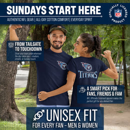 Tennessee Titans NFL Pro Football Final Countdown Adult Cotton-Poly Short Sleeved T-Shirt For Men & Women - Navy