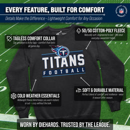 Tennessee Titans NFL Adult True Fan Crewneck Sweatshirt - Charcoal