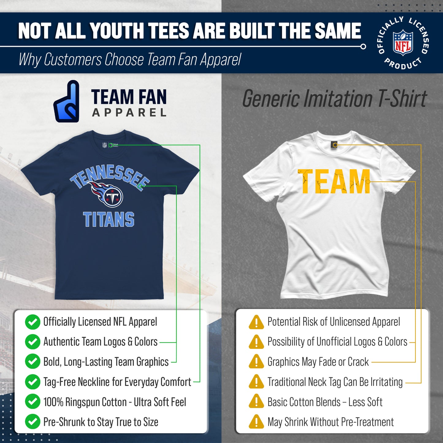 Tennessee Titans NFL Youth Gameday Football T-Shirt - Navy