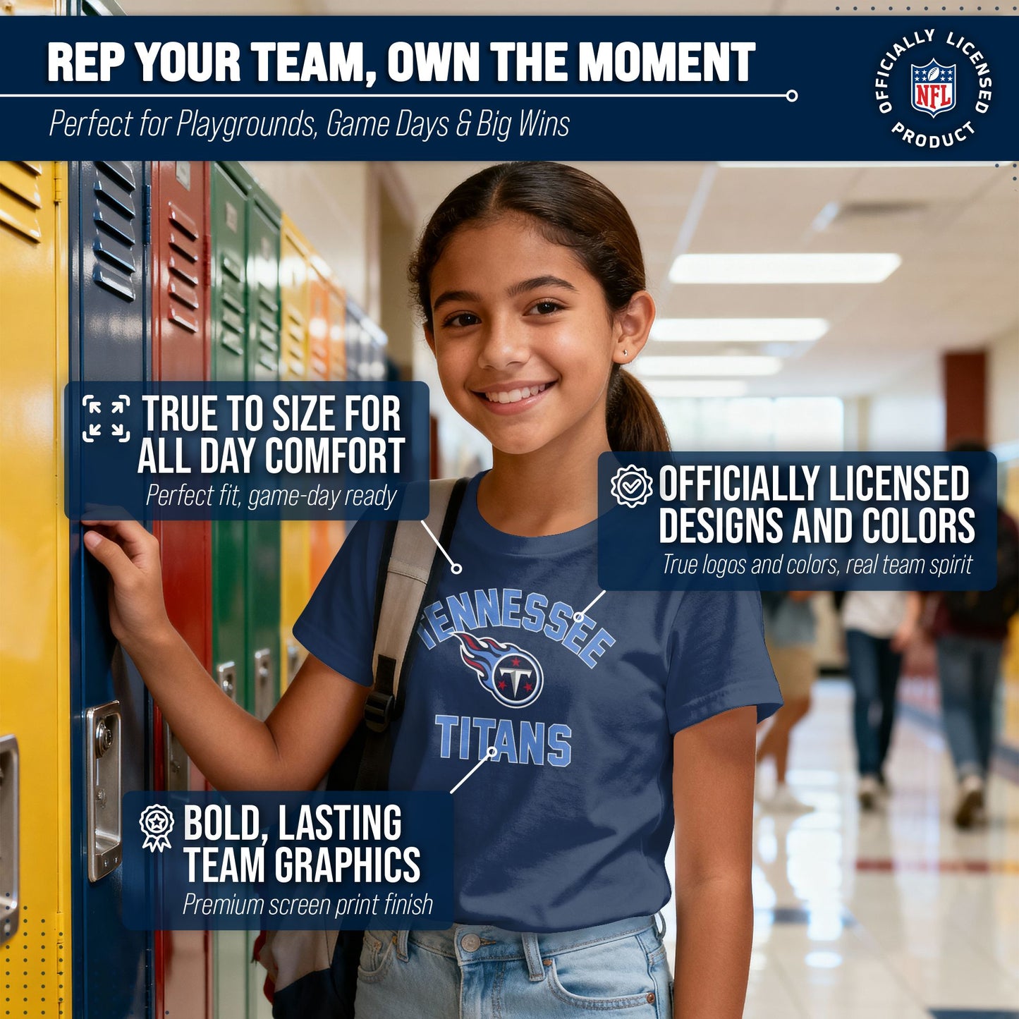 Tennessee Titans NFL Youth Gameday Football T-Shirt - Navy