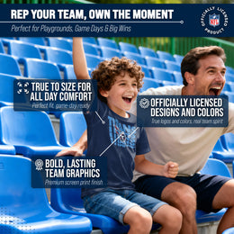 Tennessee Titans NFL Youth Repeating Logo Football T-Shirt Unisex Tag Free Comfortable - Navy