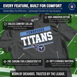 Tennessee Titans NFL Youth Short Sleeve Charcoal T Shirt - Charcoal